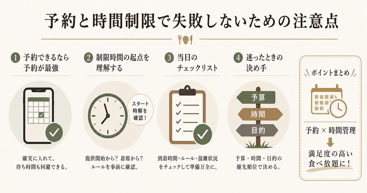 予約と時間制限で失敗しないための注意点